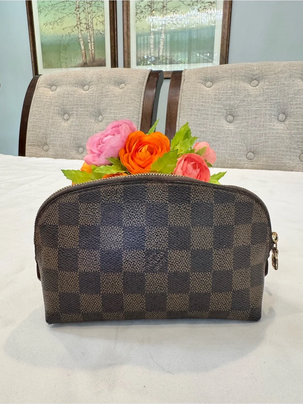 Authentic Louis Vuitton Damier Ebene Pouchette